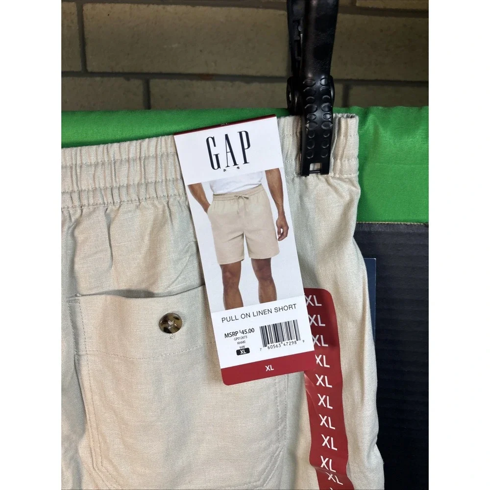 NWT Gap Men's Linen Pull-On Short Size XL Khaki